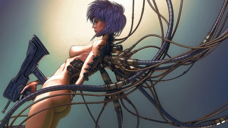 character, cartoon/comic, manga, haired, hd, 1080P, the, mechanical, ghost, purple, shell, in, bio, anime