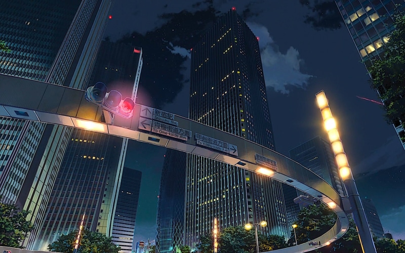 Tokyo, Night, 1080P, Kimi No Na Wa., Anime, Your Name., Sky, Building, Traffic Light, City