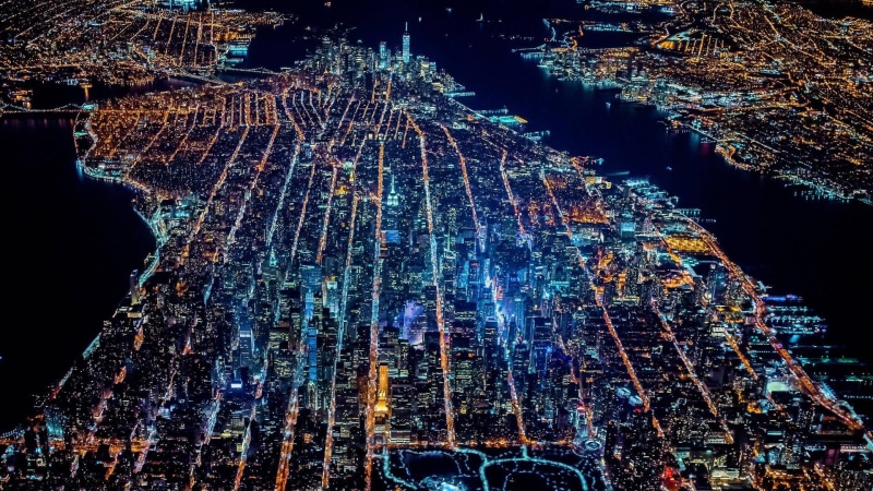 night, city Life, lighting Equipment, uSA, urban Scene, street, tree, digital, celebration, light, travel, Manhattan, illuminated, urban Skyline, motion