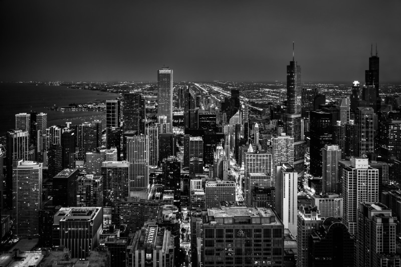 cityscape, new York City, built Structure, new York State, monochrome, horizon, contrast, skyline, landscape, window, grayscale, architecture, chicago