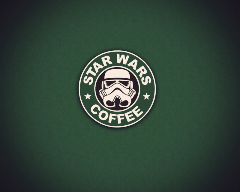 vignette, cut out, starbucks, no people, full frame, circle, studio shot, green background, Star Wars, geometric shape, still life, wars, star, communication