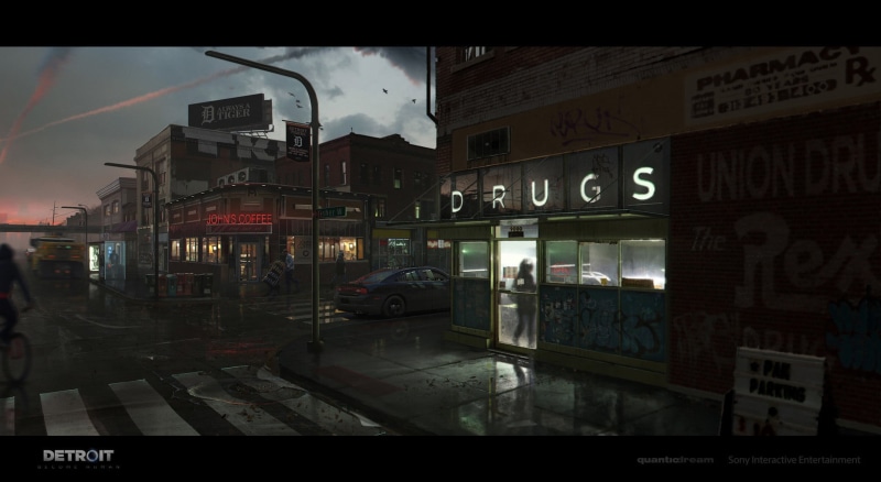 no people, 1080P, mode of transportation, drugs, Detroit become human, architecture, Antoine Boutin, night, transportation, auto post production filter