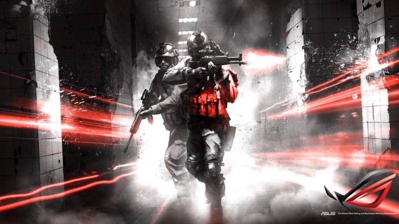 x, 1080P, gamers, republic, battlefield, hd, technology, asus, Battlefield 3, rog, art