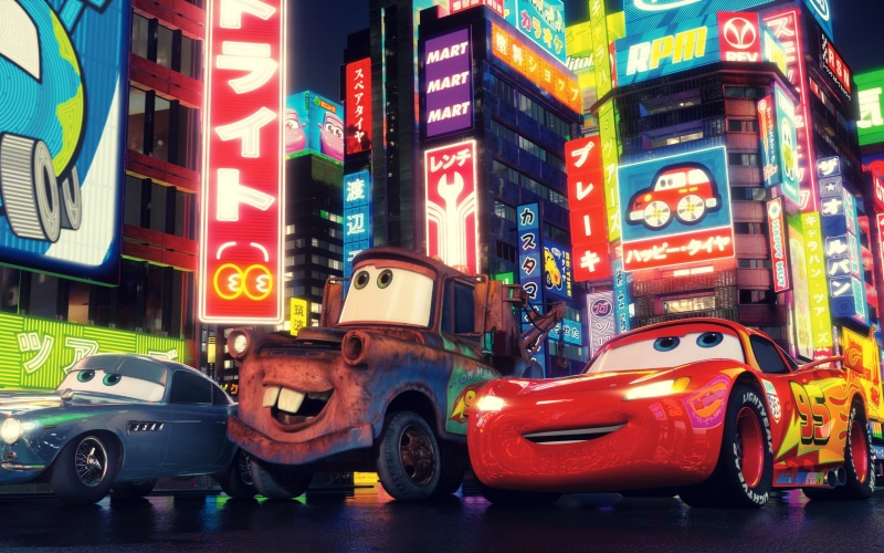 tow, car, city Life, Walt Disney, illuminated, communication, speed, Cars 2, street, editorial, travel, building exterior, times Square - Manhattan, Pixar