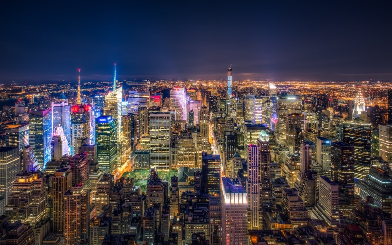 New York City, photography, NYC, high rise, 32-bit, canon 5d mark iii, skyscraper, HDR, Dark, at night, buildings, aerial photography, downtown  manhattan