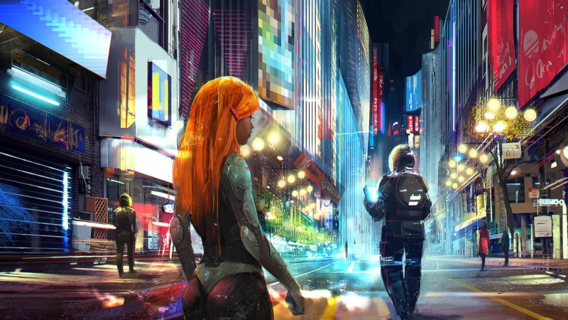 real people, blurred Motion, girl, night, motion, one person, standing, new York City, orange, men, illuminated, Sina Pakzad Kasra, architecture, building Exterior