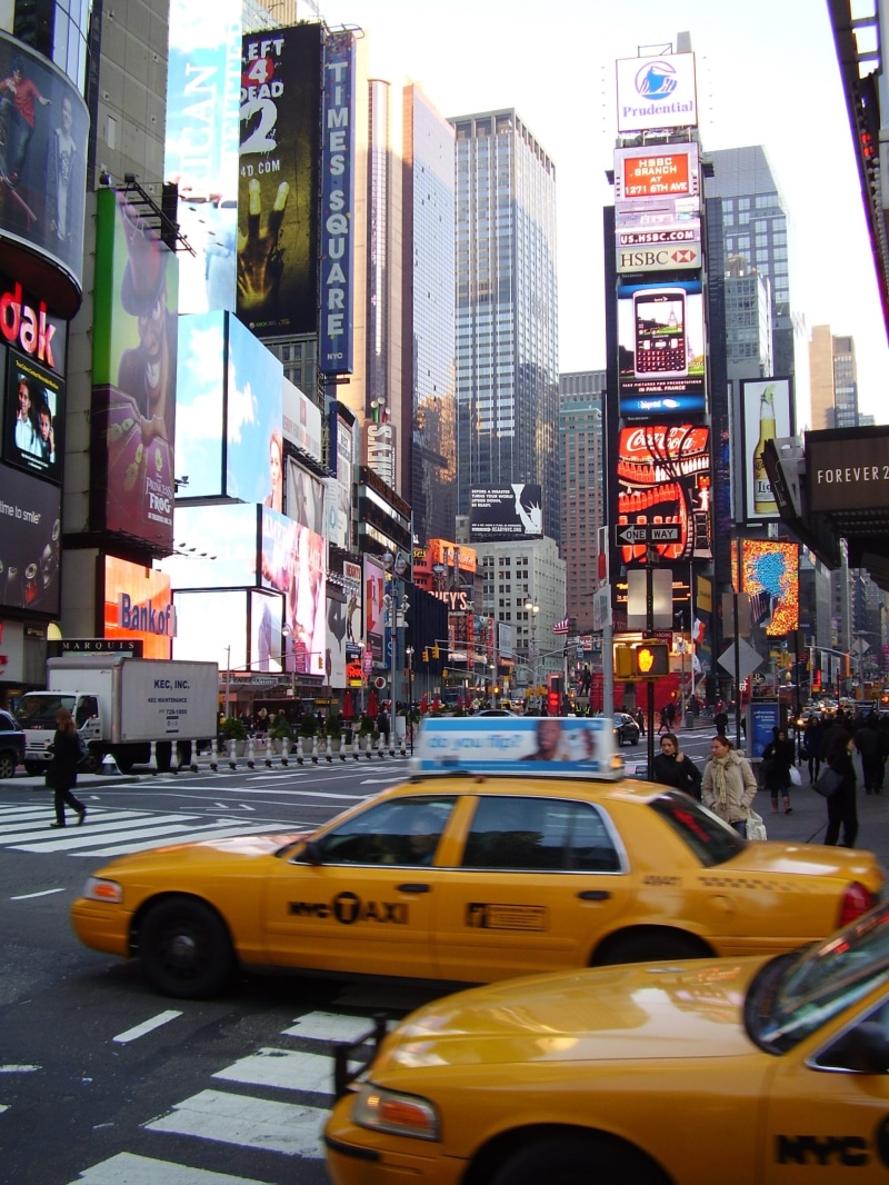 building exterior, architecture, urban, times, america, times square, City, land vehicle, cityscape, taxi, downtown, mode of transportation, tower, motor vehicle