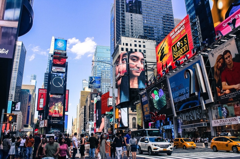 nyc, new, transportation, landmark, advertisement, built structure, 1080P, city life, building exterior, usa, travel, road, broadway, ny, times square