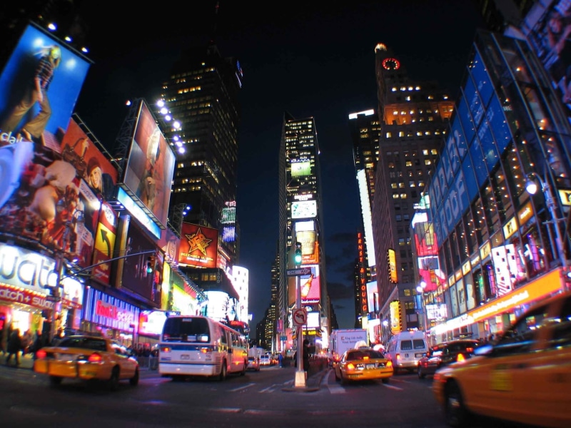 times Square - Manhattan, new york, traffic, light, building Exterior, street, night, illuminated, neon, travel Destinations, built Structure, people, street Light
