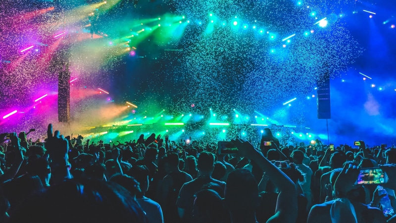 lights, people, life, neon, party, music, concert, 4K, neon lights, colors