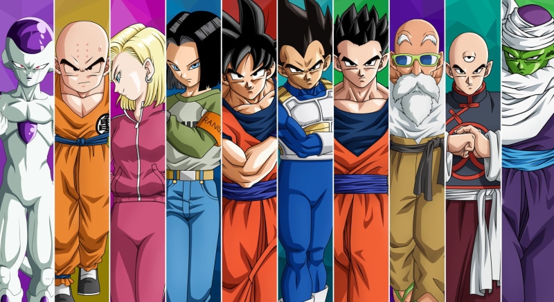 creativity, Krillin (Dragon Ball), representation, Goku, side by side, art and craft, Android 18 (Dragon Ball), retail, Frieza (Dragon Ball), celebration