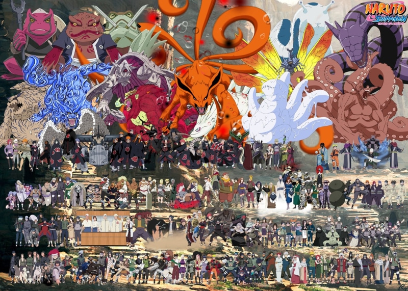 Naruto Uzumaki, A (Naruto), Kakashi Hatake, variation, wall - building feature, Jiraiya (Naruto), art and craft, shippuden, Rock Lee, creativity, Orochimaru (Naruto)
