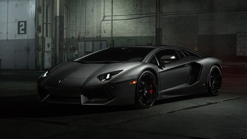 mode of transportation, lamborghini aventador, lamborghini, vehicle, land vehicle, black car, architecture, day, luxury, indoors, stationary, wheel, motor vehicle