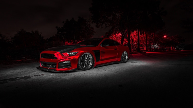 mustang, ford, design, automotive design, red car, vehicle, sports car, ford mustang, car, darkness, 4K