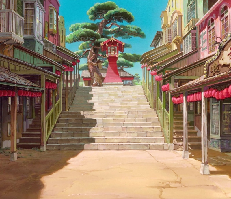 Spirited Away, spirituality, religion, building, outdoors, real people, representation, 720P, Studio Ghibli, architecture, male likeness, place of worship