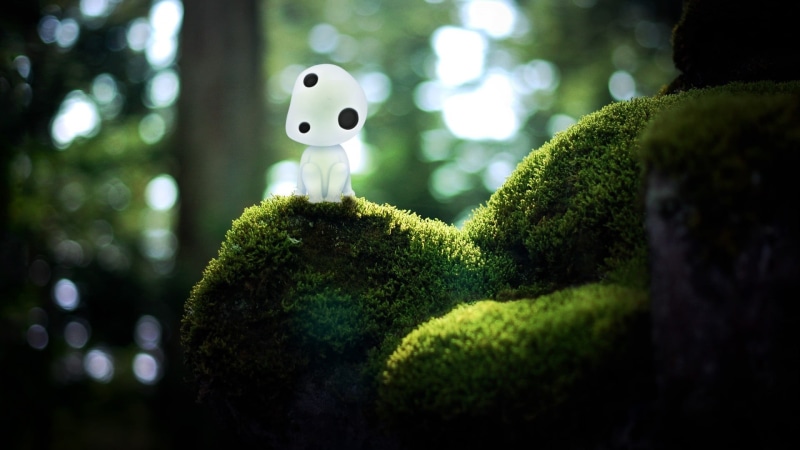 no people, day, nature, craft, Studio Ghibli, forest, human representation, moss, plant, growth, art and craft, selective focus, tree, creativity, green color