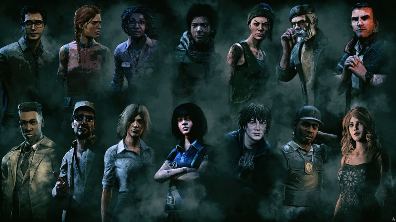 Dead by Daylight, men, togetherness, adult, real people, young men, young women, fan art, casual clothing, Video Game Art, large group of people, digital art