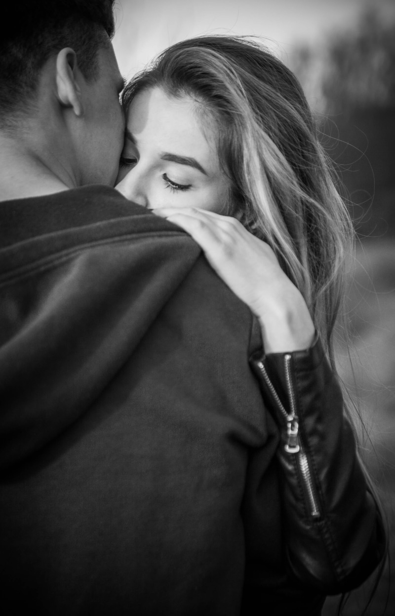 young Adult, 4K, young men, affectionate, love, romance, couple, kissing, young women, smiling, bonding, flirting, real people, outdoors, happiness, emotion