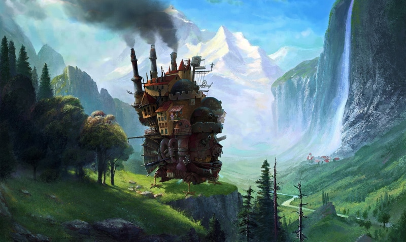 2K, Hayao Miyazaki  Howls Moving Castle  fantasy art  digital art  mash-ups  anime