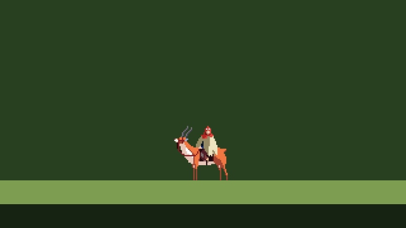 Princess Mononoke, pixel art, Ashitaka, 720P, Studio Ghibli