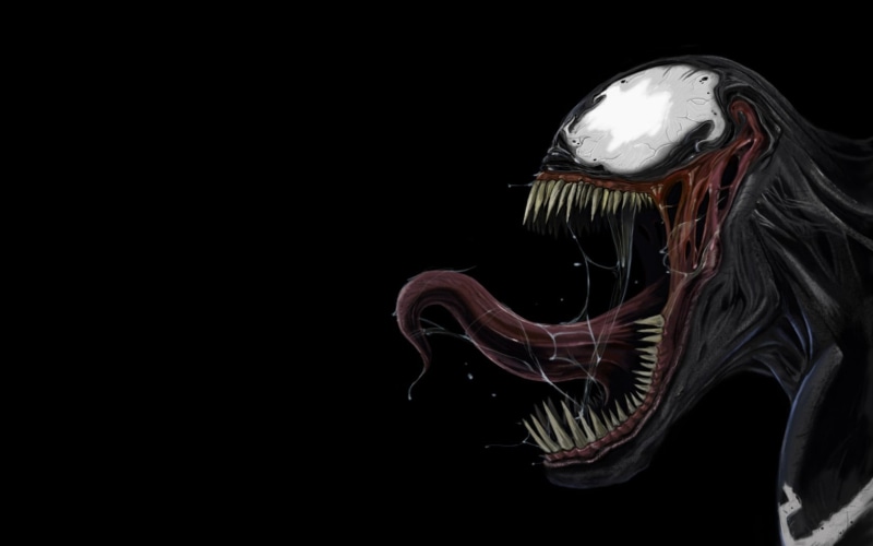 human representation, studio shot, representation, copy space, art and craft, man, spider, side view, 720P, indoors, Venom, close-up, black background