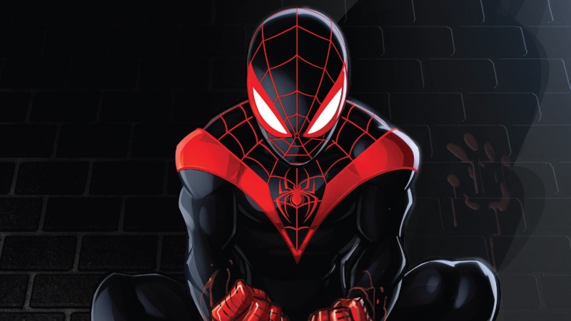 Miles Morales, Comics, 1080P, Superhero, Black, Red, Comic, Marvel, Hero, Spider-man, Mask, Costume