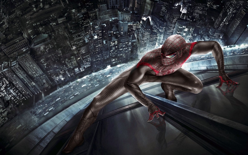 muscular build, cityscape, human body part, indoors, exercising, men, young adult, strength, illustration, The Amazing Spider-Man, city, lifestyles, physical activity