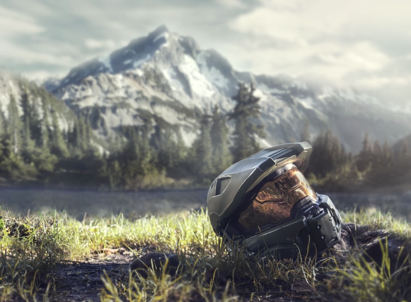 Xbox, tranquility, Xbox 360, nature, water, day, green, cloud - sky, adult, scenics - nature, Master Chief, mountain range, Xbox One, Halo, mountain top