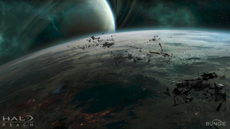 1080P, video games, night, planet earth, planet - space, Halo Reach, sphere, sky, physical geography, astronomy, environment, satellite view