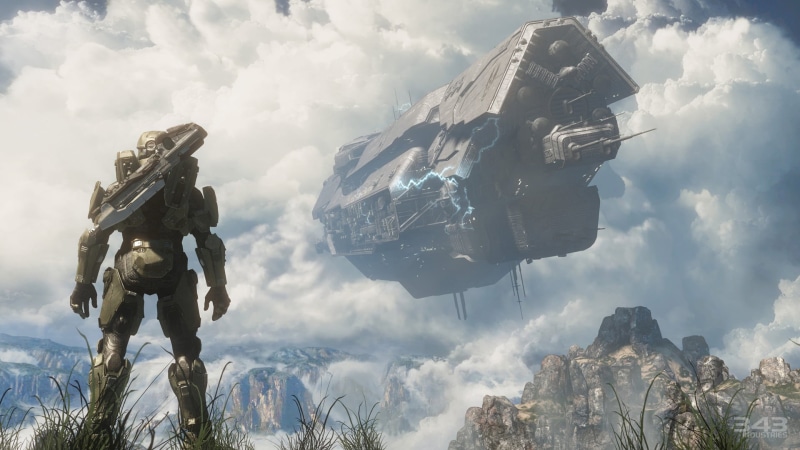 mountain, winter, 1080P, day, science fiction, solid, futuristic, scenics - nature, Halo, travel, illustration, nature, video games, rock - object, sky