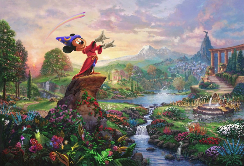 nature, water, place of worship, Thomas Kinkade, columns, no people, environment, tree, body, architecture, multi colored, Thomas Kinkade STUDIOS, painting