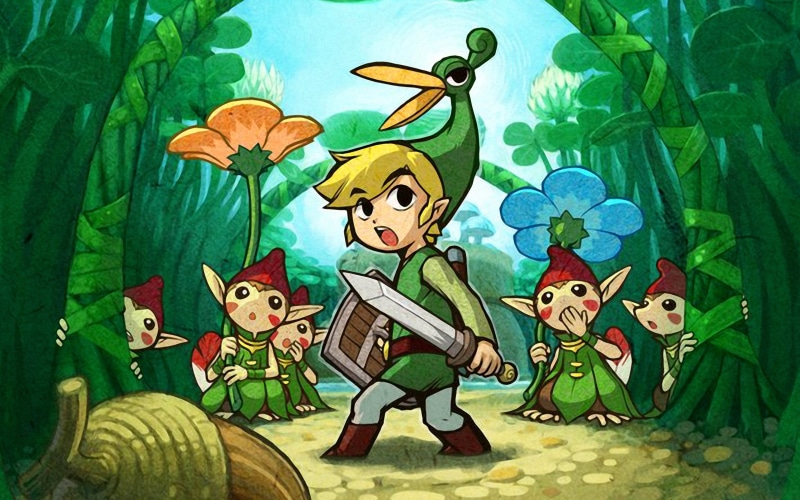 art and craft, plant part, green color, legend, 4K, standing, vertebrate, zelda, people, The Legend of Zelda: The Minish Cap, digital, leaf, domestic animals