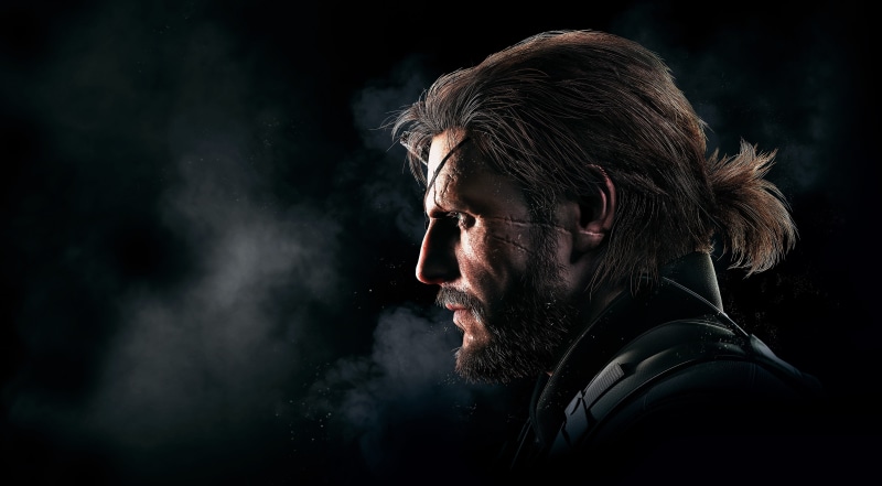men, one person, profile view, looking, adult, dark, The Phantom Pain, studio shot, facial hair, hairstyle, emotion, side view, sadness, Venom Snake, headshot