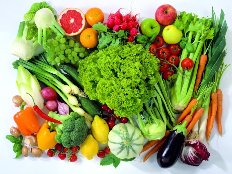 Vegetables, Fruit, fruits, Food, 2K