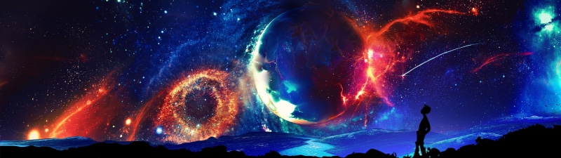 landscape, 5K, luminosity, sky, power, space, star - space, night, universe, milky way, scenics - nature, nature, digital art, glowing, power in nature