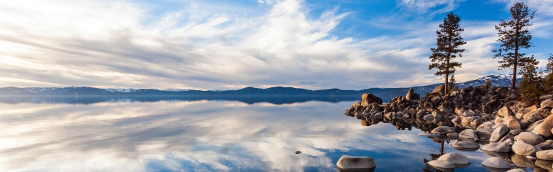 4K, nature, lake, clouds, dual monitors, landscape, multiple display, reflection