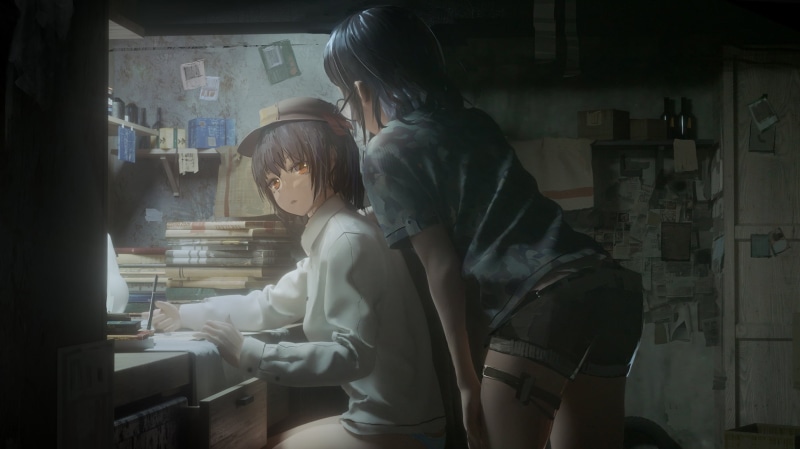 characters, waist up, young adult, leisure activity, anime girls, people, books, glasses, side view, standing, casual clothing, lifestyles, two, women