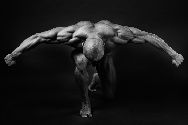 bodybuilder, muscles, 4K, pose, back, arms