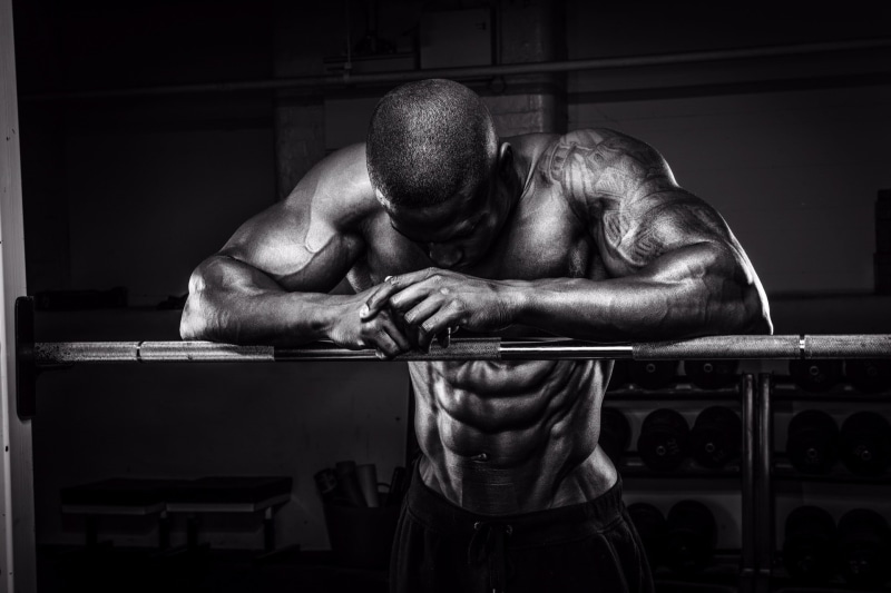 white and black, 1080P, pose, muscles, bodybuilder