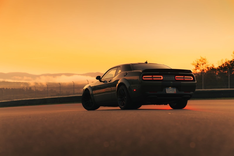 no people, sky, 1080P, sports race, Dodge Challenger, auto racing, sport, road, sports car, motion, motor vehicle, Dodge Challenger SRT, transportation