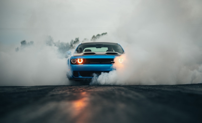 Dodge Challenger, Blue Car, Car, 5K, Dodge Challenger SRT, Muscle Car, Dodge, Dodge Challenger SRT Hellcat