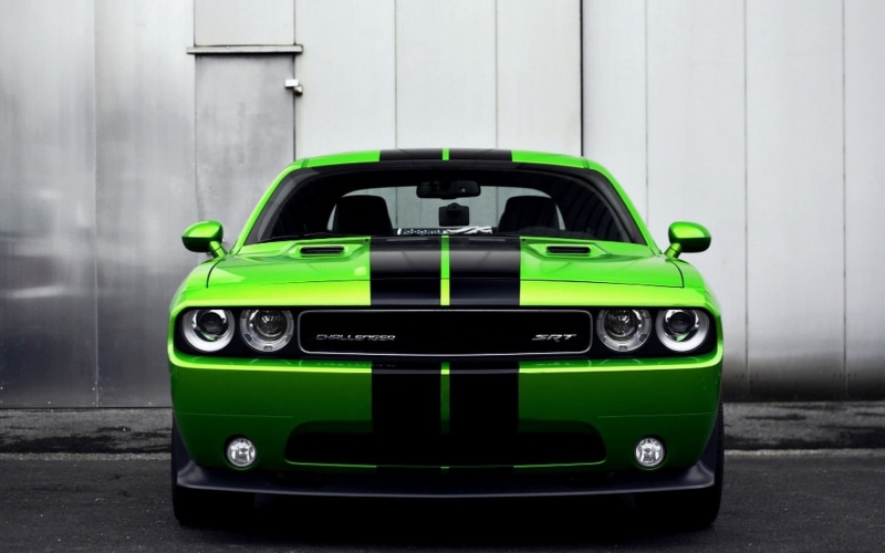 vehicle, retro styled, number, architecture, Dodge Challenger Hellcat, close-up, sports, day, transportation, black, 1080P, car, mode of transportation