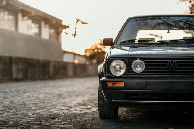 golf 2, car, near, transportation, vehicle, modern, rear-View Mirror, light, volkswagen, land Vehicle, tire, city, mode of Transport, driving, vintage