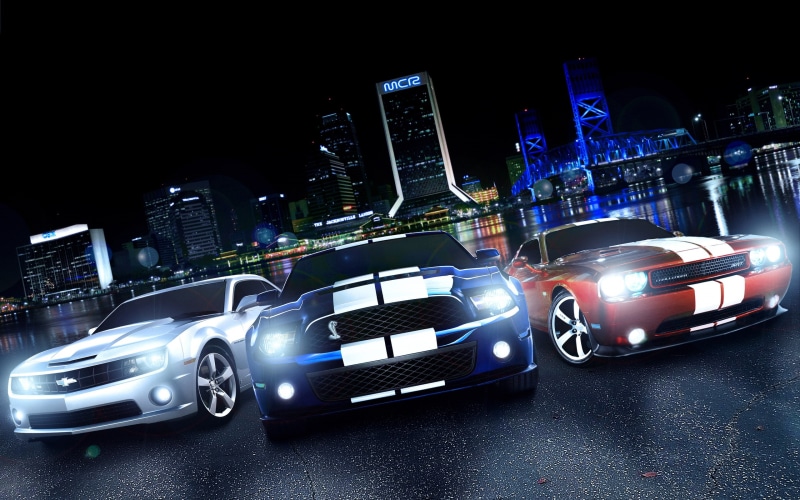 2K, muscle car, ford mustang, cars, muscle, chevrolet camaro, dodge challenger