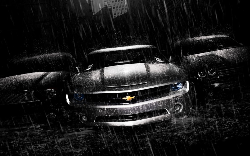challenger, camaro, ford, chevrolet, dodge, 720P, hd, rain, mustang, cars
