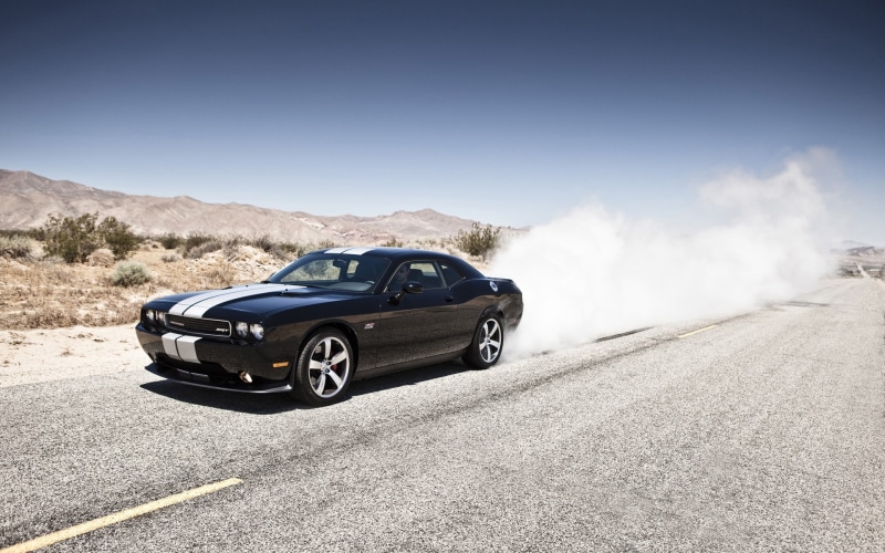 challenger, 1080P, Muscle Car, Dodge Challenger, white, car, muscle, dodge, Dodge Challenger SRT, srt, black, smoke