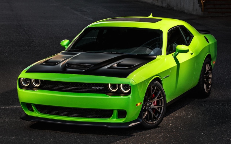 dodge, green, hellcat, coupe, challenger, black, cars, srt, 1080P