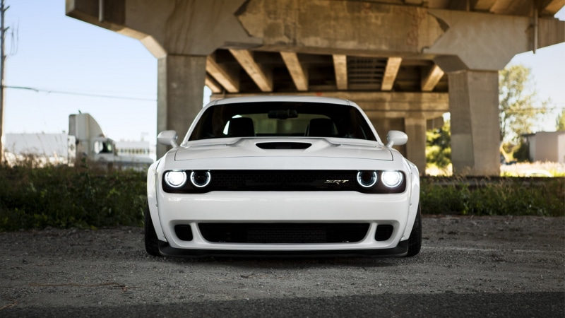 white, SRT, Challenger, Dodge, 2014, Hellcat, 1080P