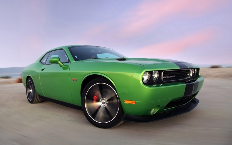 Dodge Challenger, muscle, green, car, black, 1080P, Muscle Car, challenger, dodge
