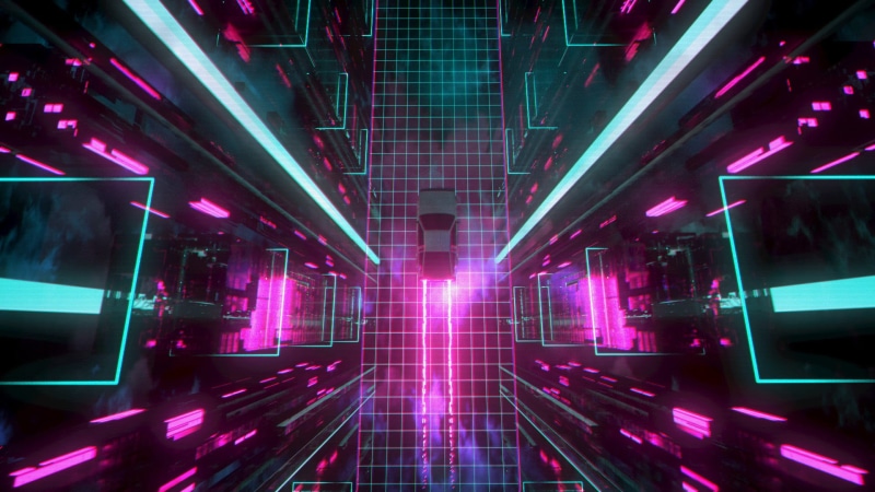cyberpunk, car, blue, neon, Retrowave, neon glow, pink, glowing, traces, grid, David Legnon, 1080P